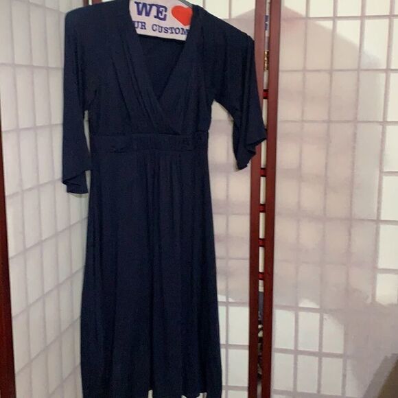 BODEN BLUE V NECK DRESS SIZE‎  4R - Picture 1 of 6